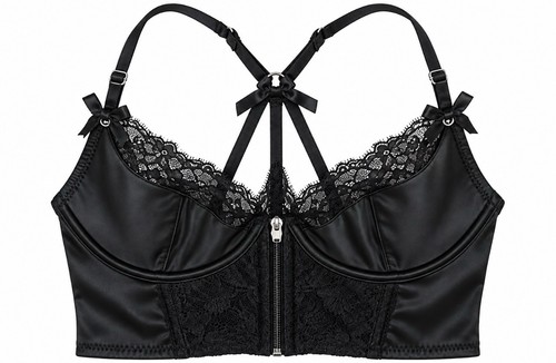 Lovehoney black satin lace - black,