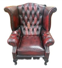 Oxblood Leather Chesterfield Vintage Gentleman's Chair, Very Good Condition