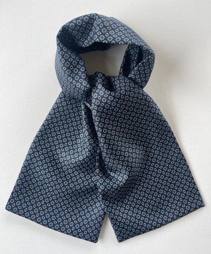 Silk cravat navy - silk, blue
