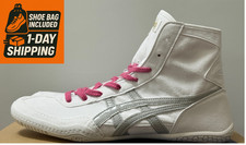 Opt Laces Pink :  Asics Wrestling Shoes EX-EO 1083A001 White x Gray x Silver
