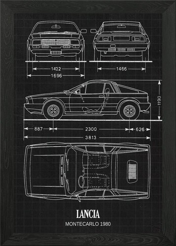 Lancia montecarlo 1980 framed - lancia,