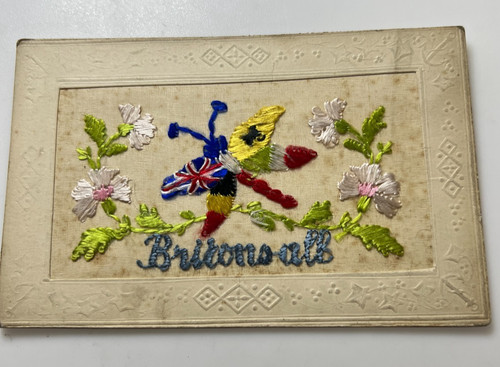 Ww1 silk postcard britons - postcard,