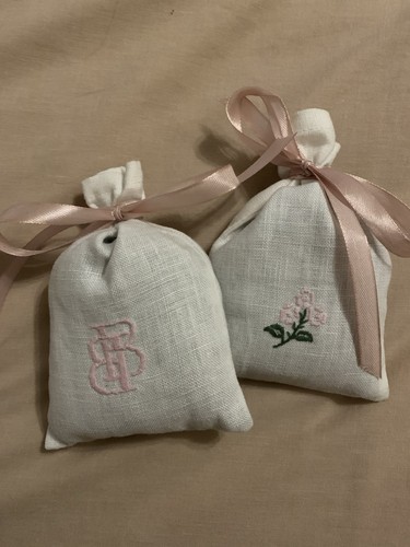 Embroidered lavender bags - lavender,