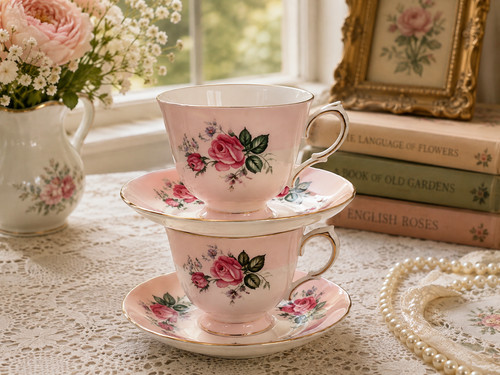 Duchess cups and saucers - and,