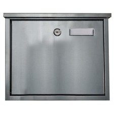 Stainless Steel Post Box Silver Lockable Letterbox Wall Mounted Mailbox