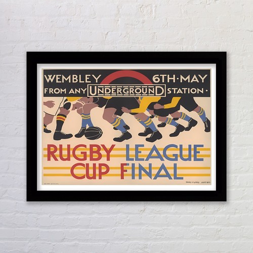 Framed vintage rugby league - rugby,