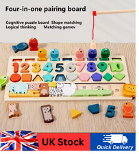 Educational Montessori Wooden Toys Kids Busy Board Shape Number Matching Digital