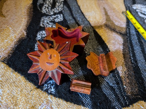 Vintage sun wooden trinket - vintage,