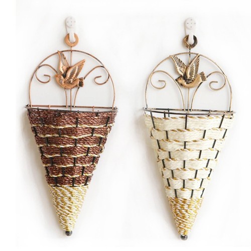 Rattan wall hanging planter - rattan,