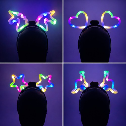 Led light neon headband - light, up