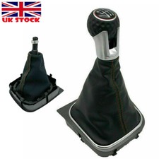 6 Speed for Golf MK5 MK6 VW Gear Stick Shift Knob Black Gaiter Boot Cover Frame