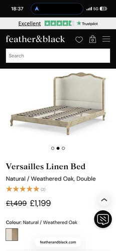 Solid oak double bed frame - solid,