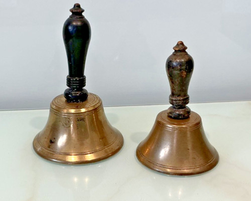 Vintage hand bell with - vintage, wooden
