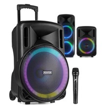 Fenton FTLED MKII Portable PA Speakers with Bluetooth and Wireless Microphones
