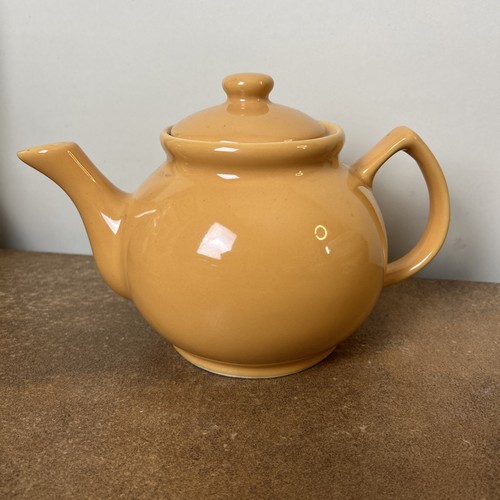 Vintage dark yellow teapot - dark,