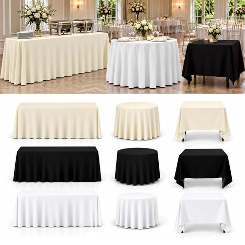 White black table cloth - table,