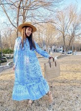 ZARA WOMAN Maxi TUNIC FLORAL MULTI COTTON BOHO DRESS Sz XL  1821/046 BNWOTS