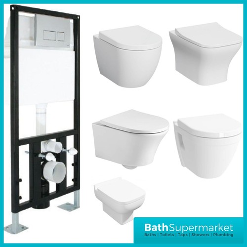 Wall hung toilet - wall, rimless