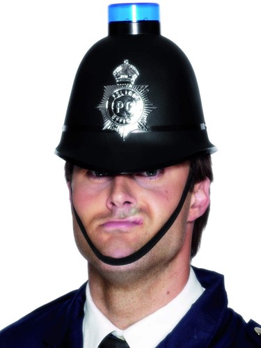 Police helmet flashing siren - police,