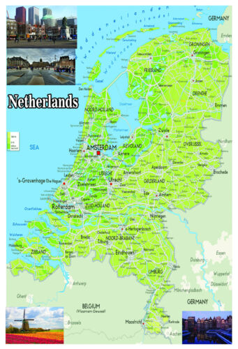 Netherlands map poster wall - map,