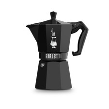 Bialetti Moka Exclusive Express Black 3 & 6 Cup Aluminium Coffee Percolator Pot