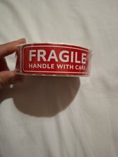 Red Fragile Self Adhesive
