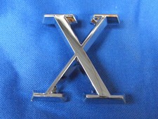 JAGUAR 'X' CHROME BOOT BADGE FITS XJ6 XJ12 SERIES 1 & 2, XJS PRE H.E BD36076
