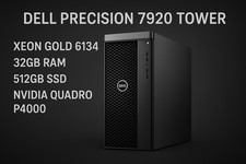 Dell Precision 7920 Tower Xeon Gold 6134 32GB RAM 512GB SSD NVIDIA Quadro P4000