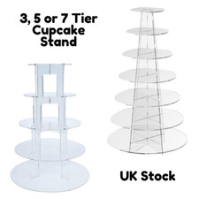Clear Acrylic Round Cupcake Stand Display Wedding & Party Tier Cup Cake Holder