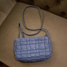 Zara Blue Faux Leather Woven