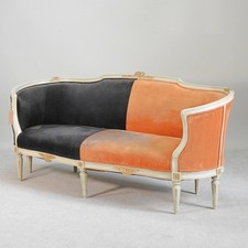 French Style Louis XV Style Gilt Sofa Settee Painted and gilt framed