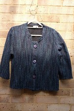 M & S PER UNA   Black/Turquiose Size M Unlined Light Weight Jacket