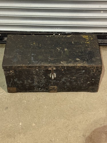 Vintage wood metal chest - vintage,