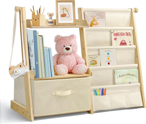 Kids wooden bookshelf - bookshelf, toy