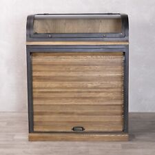 SAMUEL WATCH COLLECTORS CABINET TAMBOUR FRONTED OAK UNIT LIFT UP LID METAL FRAME
