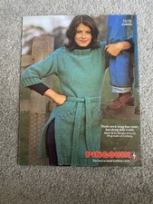 Vintage Pingouin Knitting Pattern No. 7679 women’s slash neck tunic 32-38