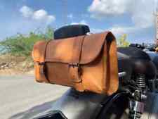 Leather Motorcycle Pouch Tool Retro Vintage New Panniers Goat Saddle Bag Brown