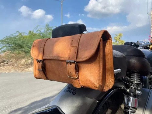 Leather motorcycle pouch - pouch, tool