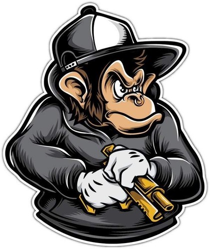 Ape monkey gorilla - ape, gun