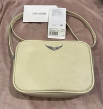 ZADIG & VOLTAIRE  Boxy Wings Women’s Grained Leather Crossbody Bag Cream XS NEW