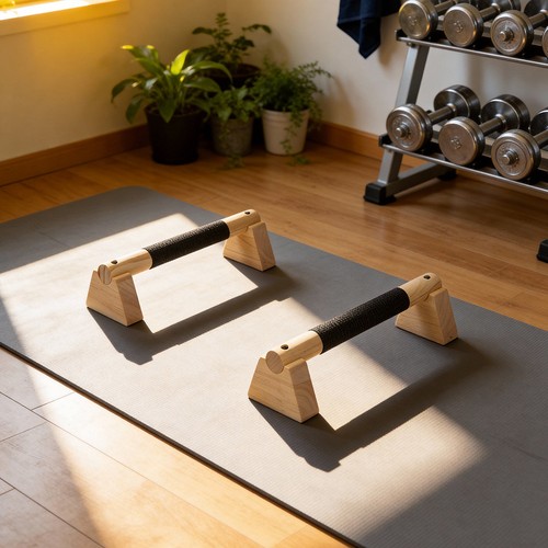 Pair wooden parallettes push - wooden,