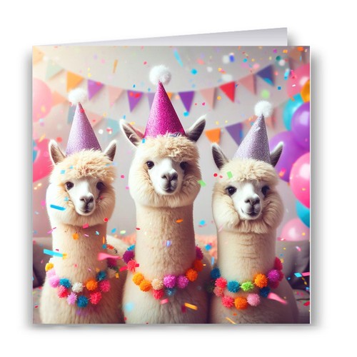 Alpaca birthday card - alpaca,