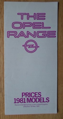 Opel range orig 1981 - 1981, mkt