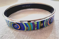 Frey Wille hommage Hundertwasser Spiral of life Border Blue Bangle Miss Size M