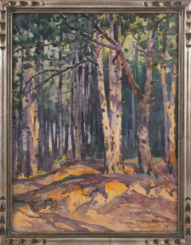 Pine forest watercolor - pine,
