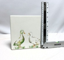 Laura ashley ceramic tile cork backed tea pot stand ducks