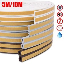 5M/10M Draught Excluder Weather Strip Rubber Seal Foam Sticky Tape Door Window