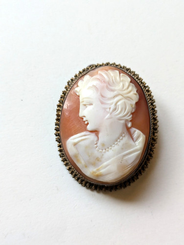 Vintage carved cameo brooch - vintage,