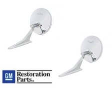 Pair (2) Side Rear View Mirrors With Bowtie Emblem (1966-1972 Chevrolet Cars)