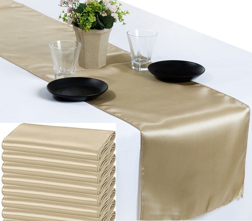 Champagne gold satin table - gold,